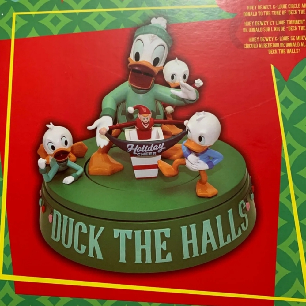 NEW Disney Parks Christmas Donald Duck & Nephews Musical Holiday Figurine Decor